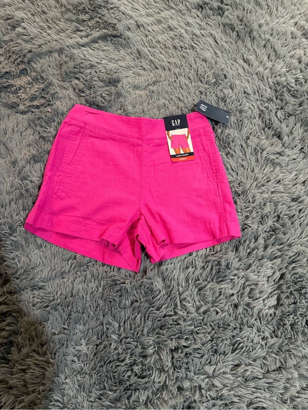 GAP Women’s Linen Shorts XS Hot Pink Pull-On Elastic Waist NWT - Picture 4 of 4